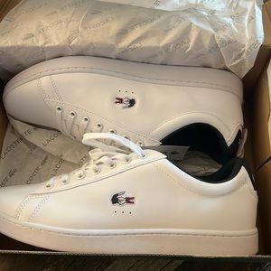 Lacoste white leather shoes